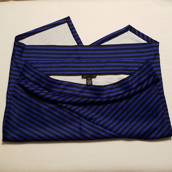 Black & Blue Striped Midi Skirt EUC - Picture 3 of 7